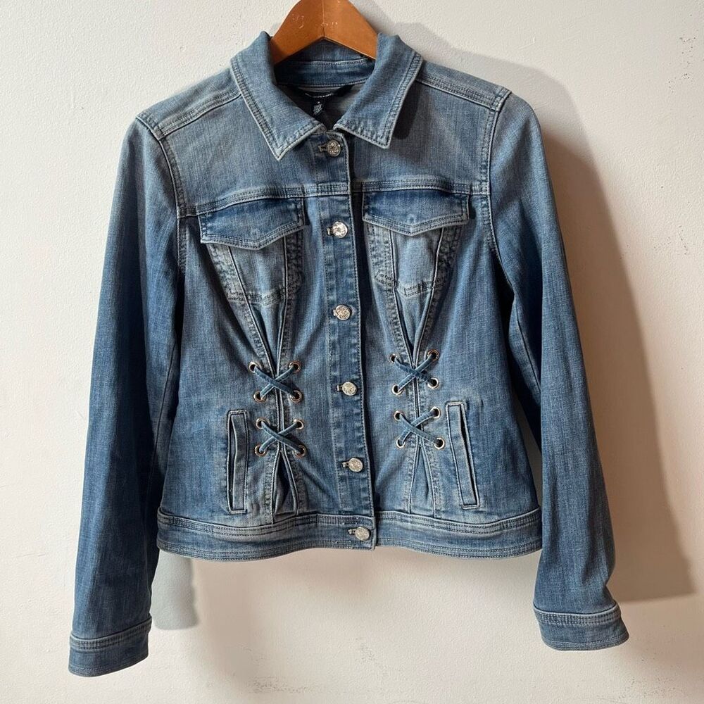 White House Black Market Light Blue Denim Jean Jacket